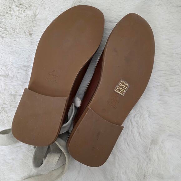 NEW Maje Fidil Lace Up Marron Gladiator Leather Sandal Mules US 8.5 - Picture 9 of 12